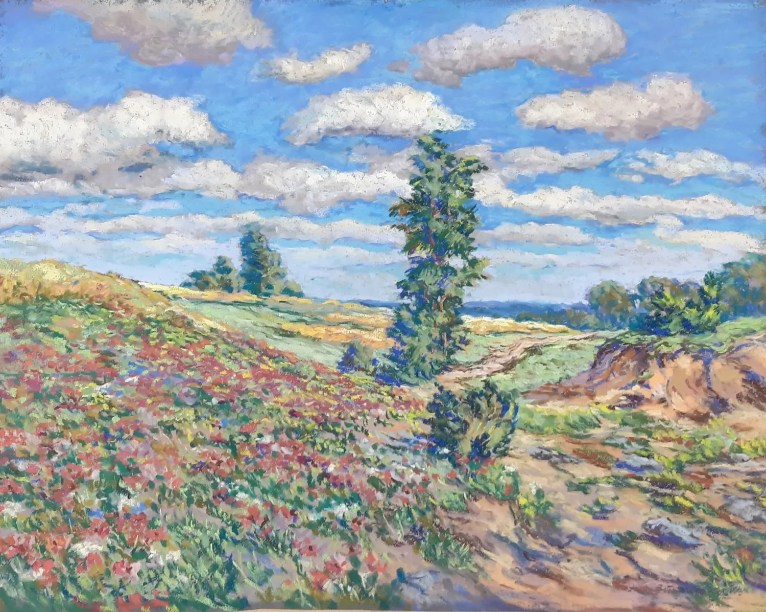 Josef J. H. Lengner Březina, Pastel, Jarní Krajina - 4