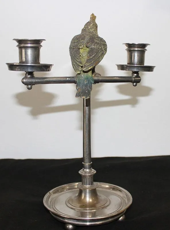 Svícen s Papouškem, Vídeňský Bronz - 2