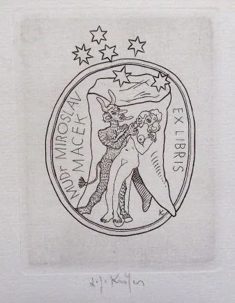 Ladislav Josef Kašpar – Dvě ex libris, PF 1976 - 3