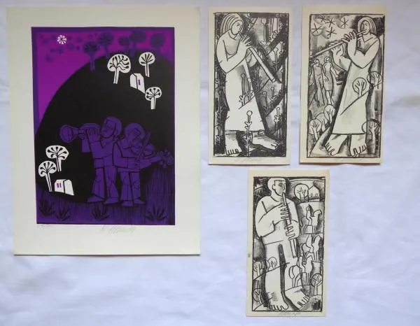 Miroslav Houra - Muzikanti, čtyři grafiky