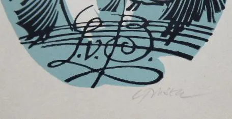Ladislav Rusek – PF 1977 Beethoven, Exlibris - 2