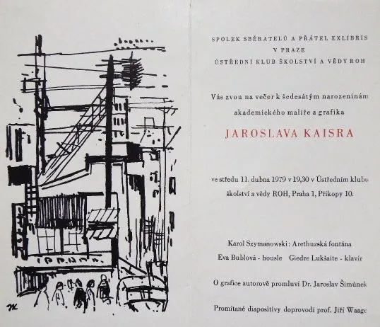 Jaroslav Kaiser – 2x exlibris, Ikona, 2x Pozvánka - 8