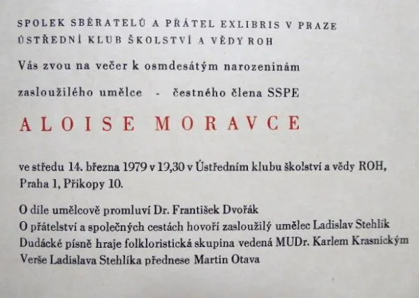 Alois Moravec – Exlibris, PF 1982, Pozvánka - 2