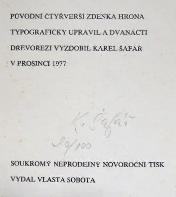 Karel Šafář, Zdeněk Hron – Měsíce, rok 1977 - 3