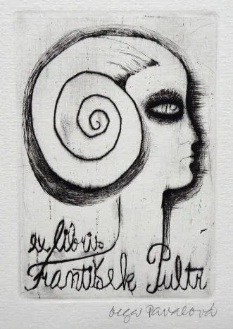 Olga Pavalová – Dívky, 4x Ex libris - 3