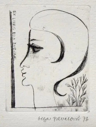 Olga Pavalová – Dívky, 4x Ex libris - 4