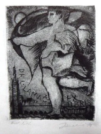 Jana Jemelková – Ex libris JRB, Dr. L. Lamač - 5