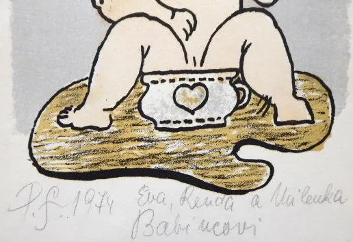 Karel Skála -Děvčátko na nočníku a malířské paletě - 4