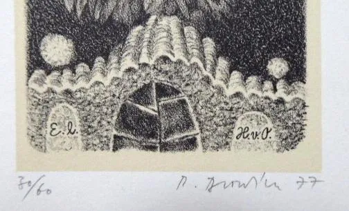 Rudolf Broulím – Dvě exlibris, Oznámení, Hermi van - 2