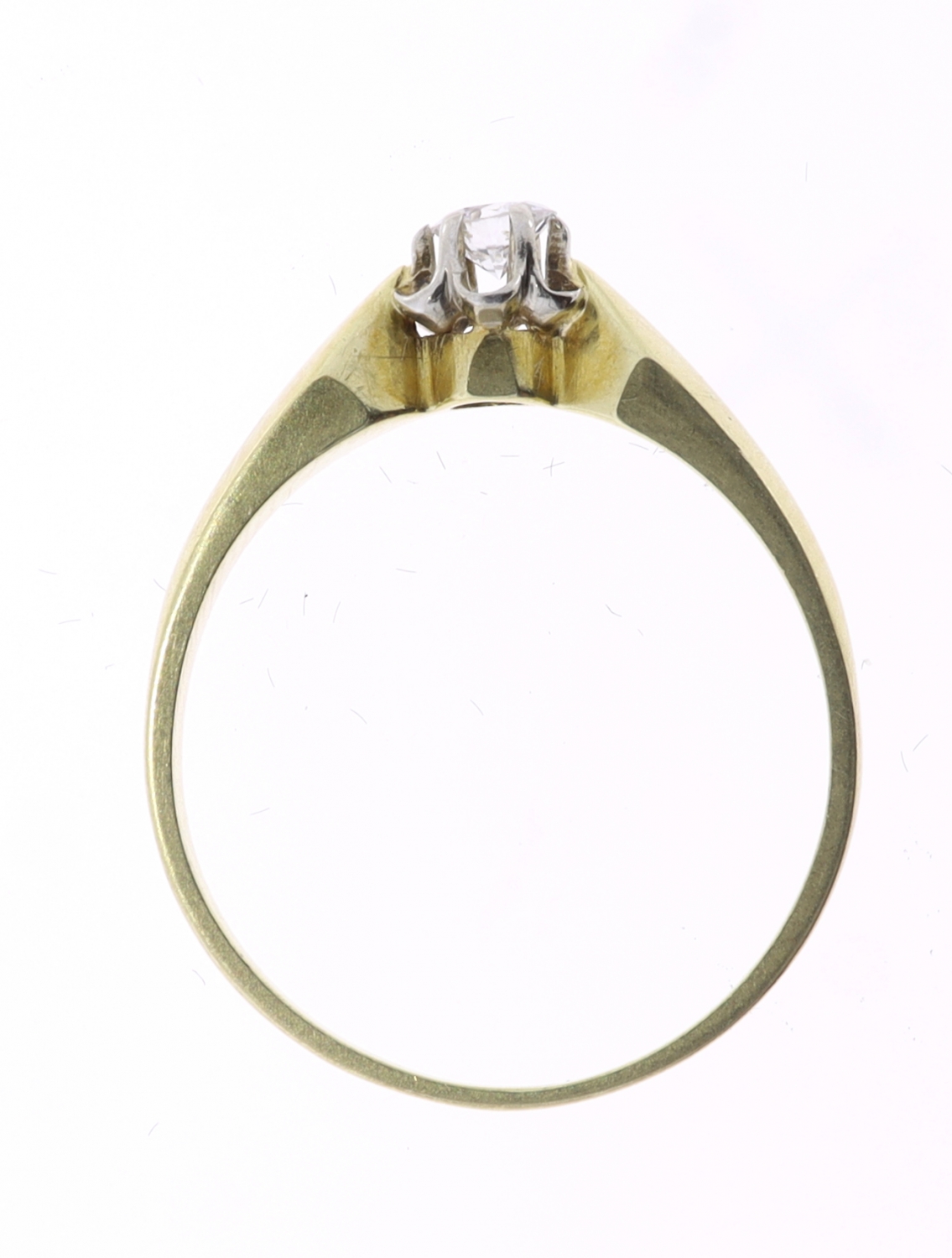 Zlatý prsten, briliant 0,17 ct