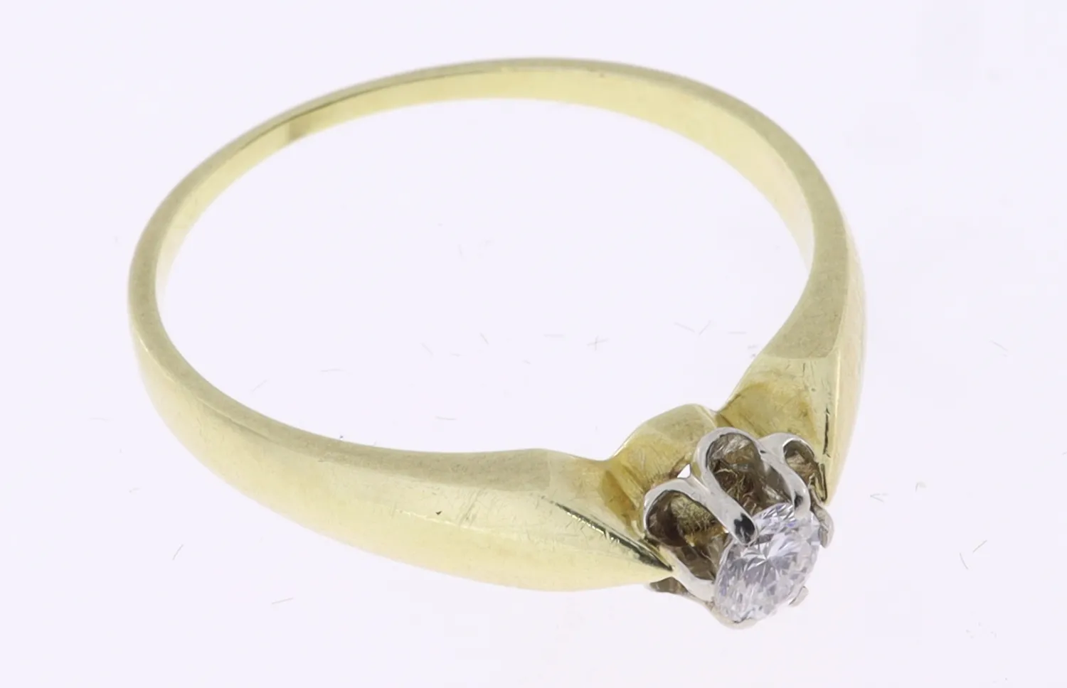 Zlatý prsten, briliant 0,17 ct - 2