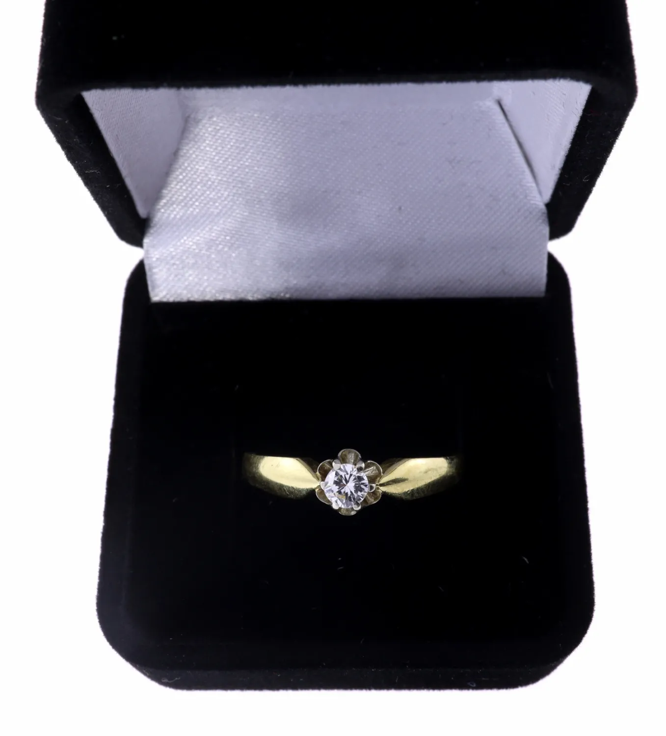 Zlatý prsten, briliant 0,17 ct - 3