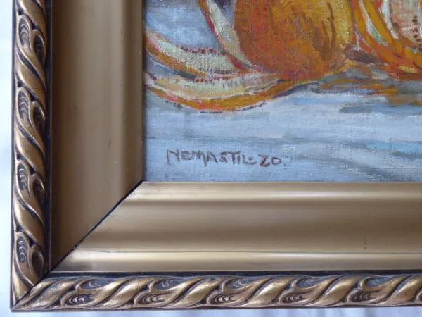 Zdeněk Nemastil – Zátiší s květinami, ovocem a mís - 2