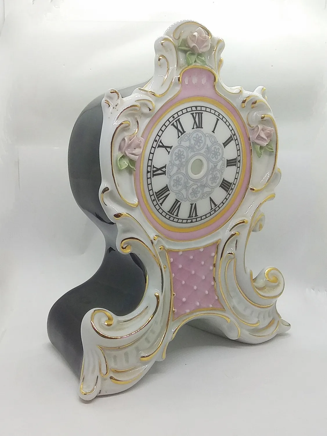 Korpus porcelánových krbových kobaltových hodin Josefína - 2