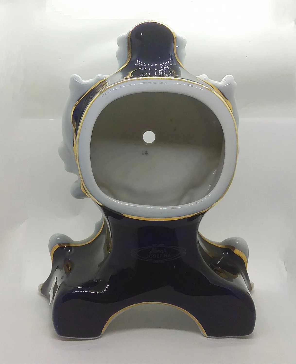 Korpus porcelánových krbových kobaltových hodin Josefína - 3