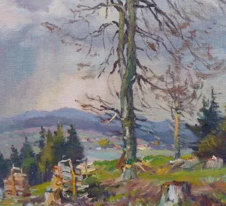František Cína Jelínek – Krajina při dešti, se sáh - 4
