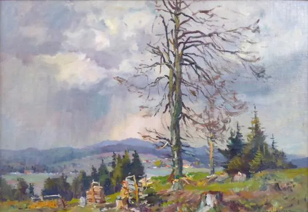 František Cína Jelínek – Krajina při dešti, se sáh - 6