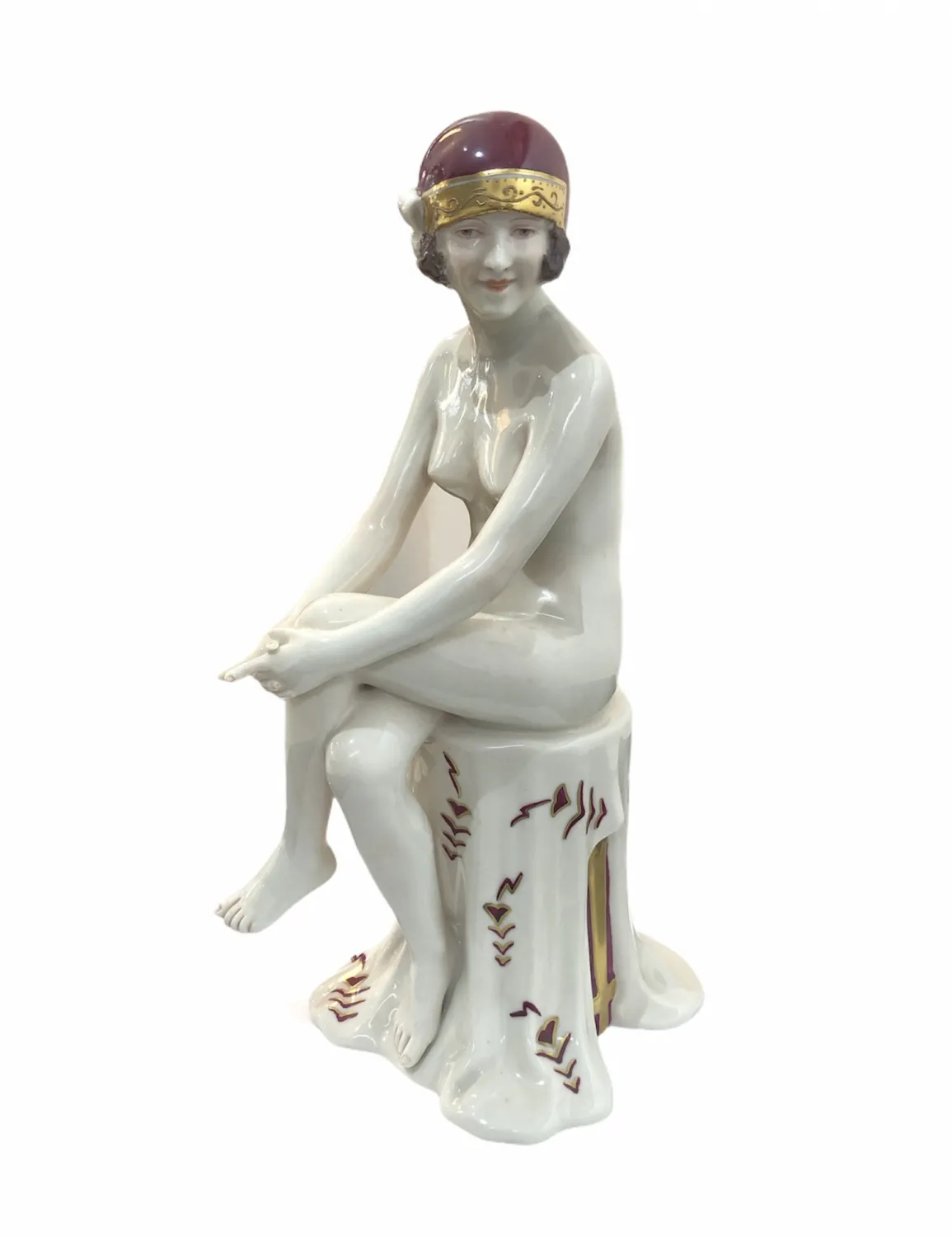 Art deco sedící žena – Royal Dux - 6
