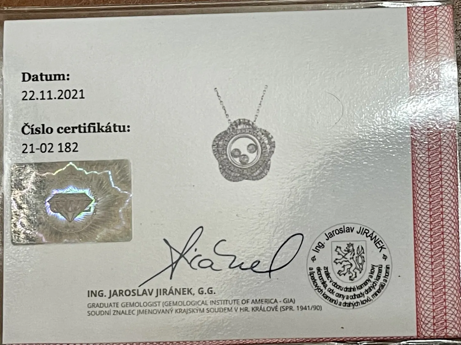 Přívěs Chopard s brilianty + certifikát - 5