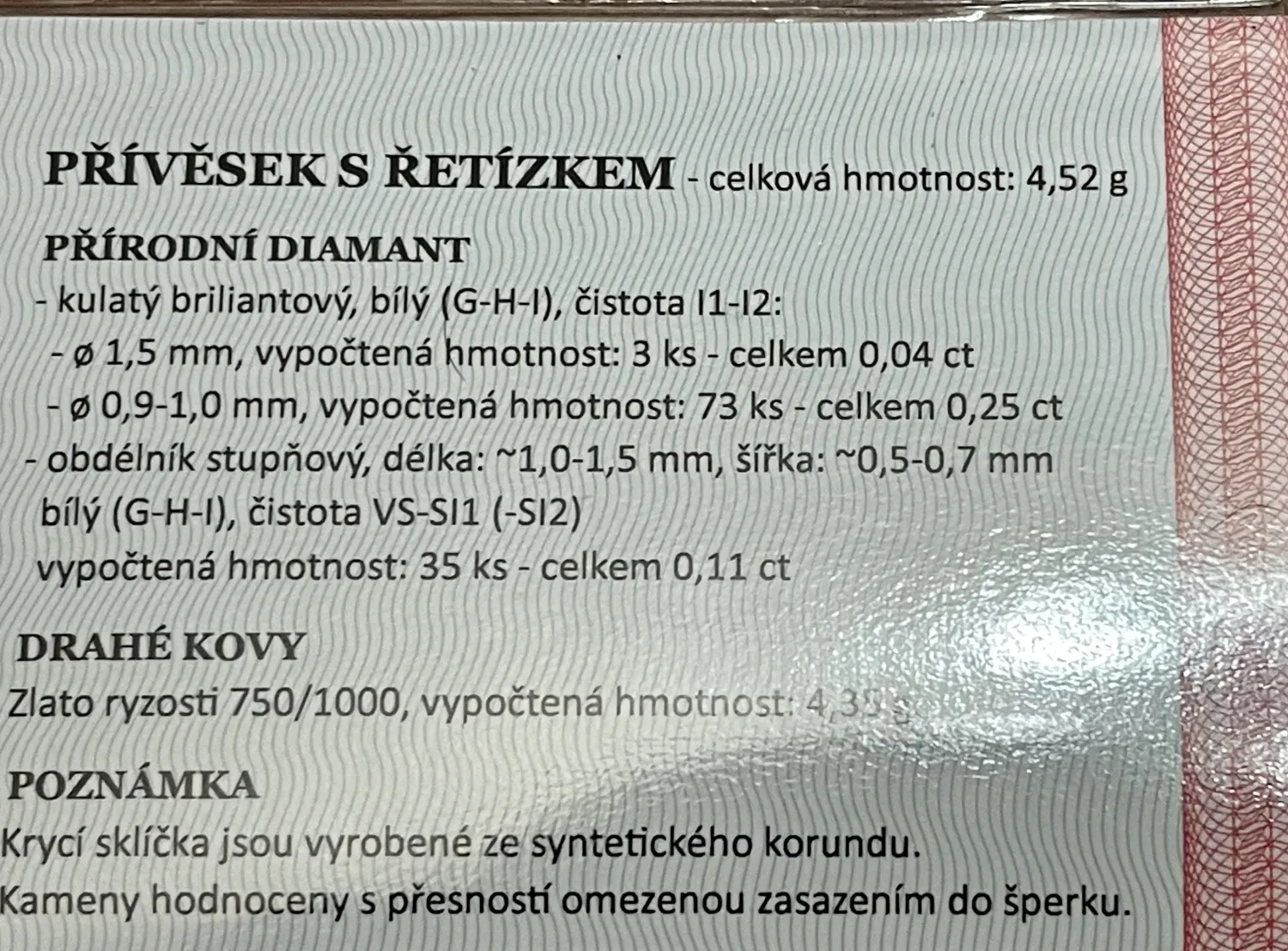 Přívěs Chopard s brilianty + certifikát - 6