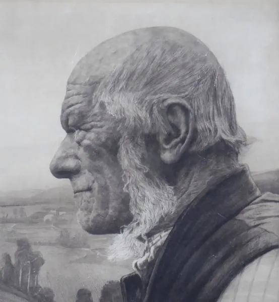 Gustav Jahn – Profil staršího muže v krajině - 3