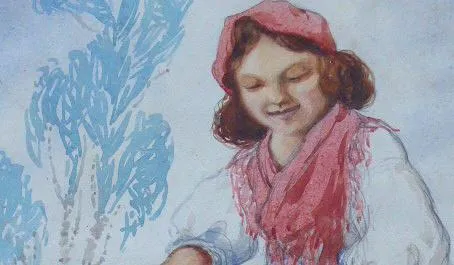 T. Kroj – Děvče v kroji s kuřátky - 4