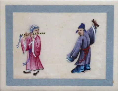 Tři čínské malované výjevy z konce 19. století - 4