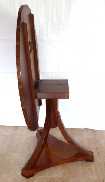 Kulatý salónní stůl v ořechové dýze – Biedermeier - 2