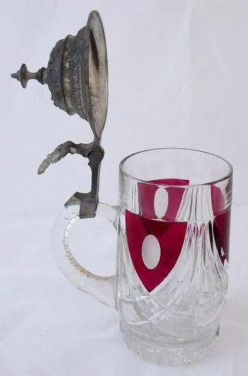 Korbel broušené sklo, rubínové štíty - 5