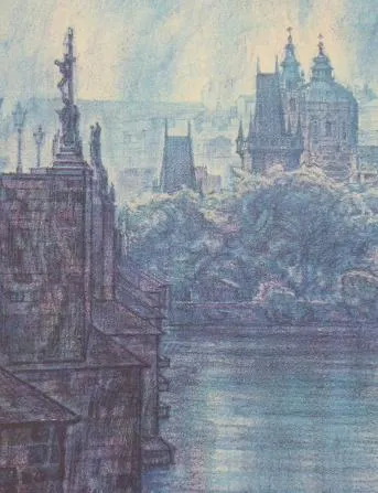 Jan Černý Klatovský – Karlův most a kostel sv. Mik - 3