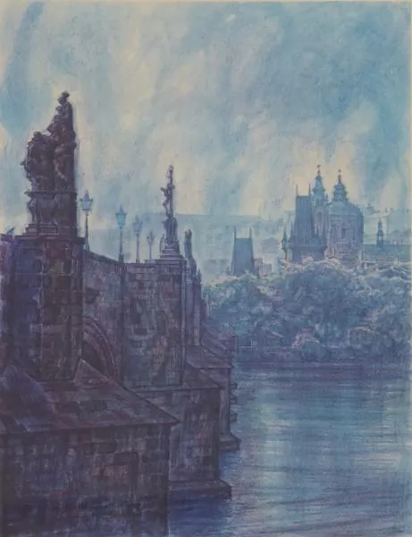 Jan Černý Klatovský – Karlův most a kostel sv. Mik - 5