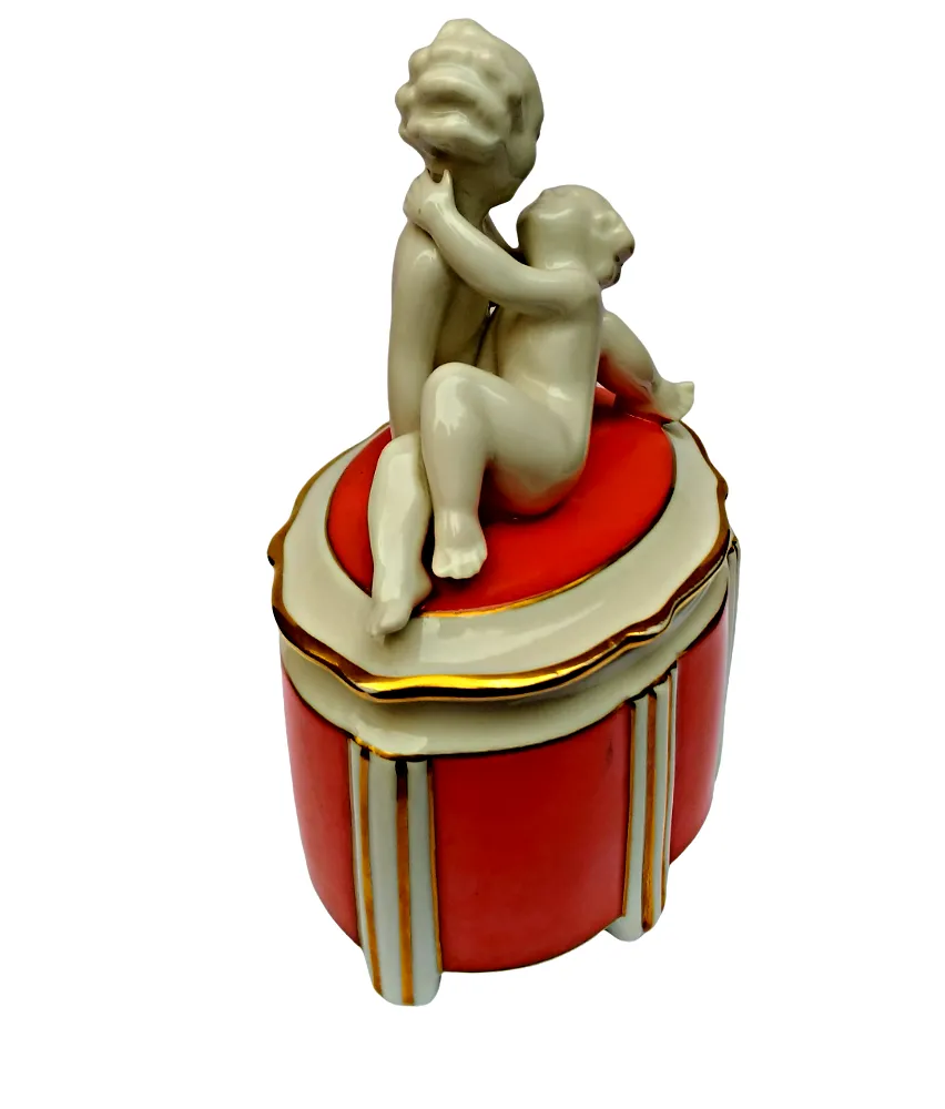 ART DECO dóza se sousoším – Wilhelm Kunst - 2