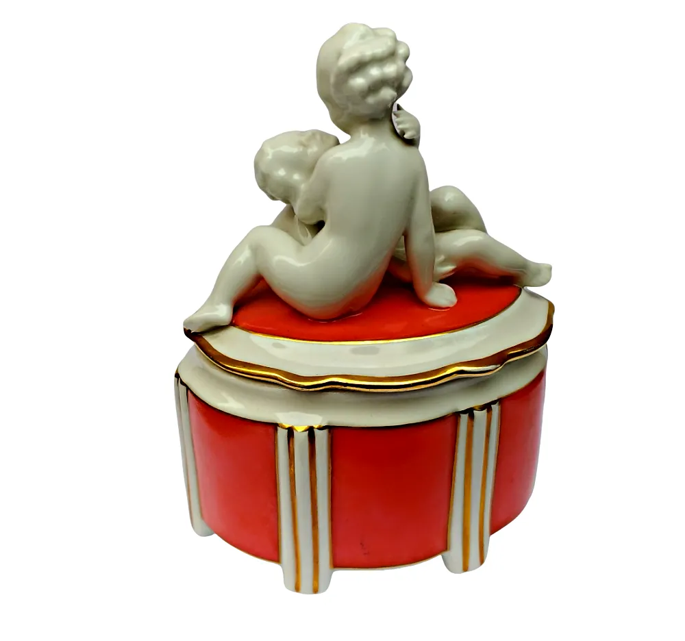 ART DECO dóza se sousoším – Wilhelm Kunst - 3