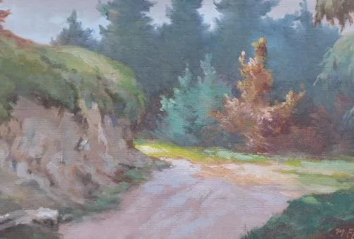 Matěj František Skula – Cesta u strže na okraji le - 4