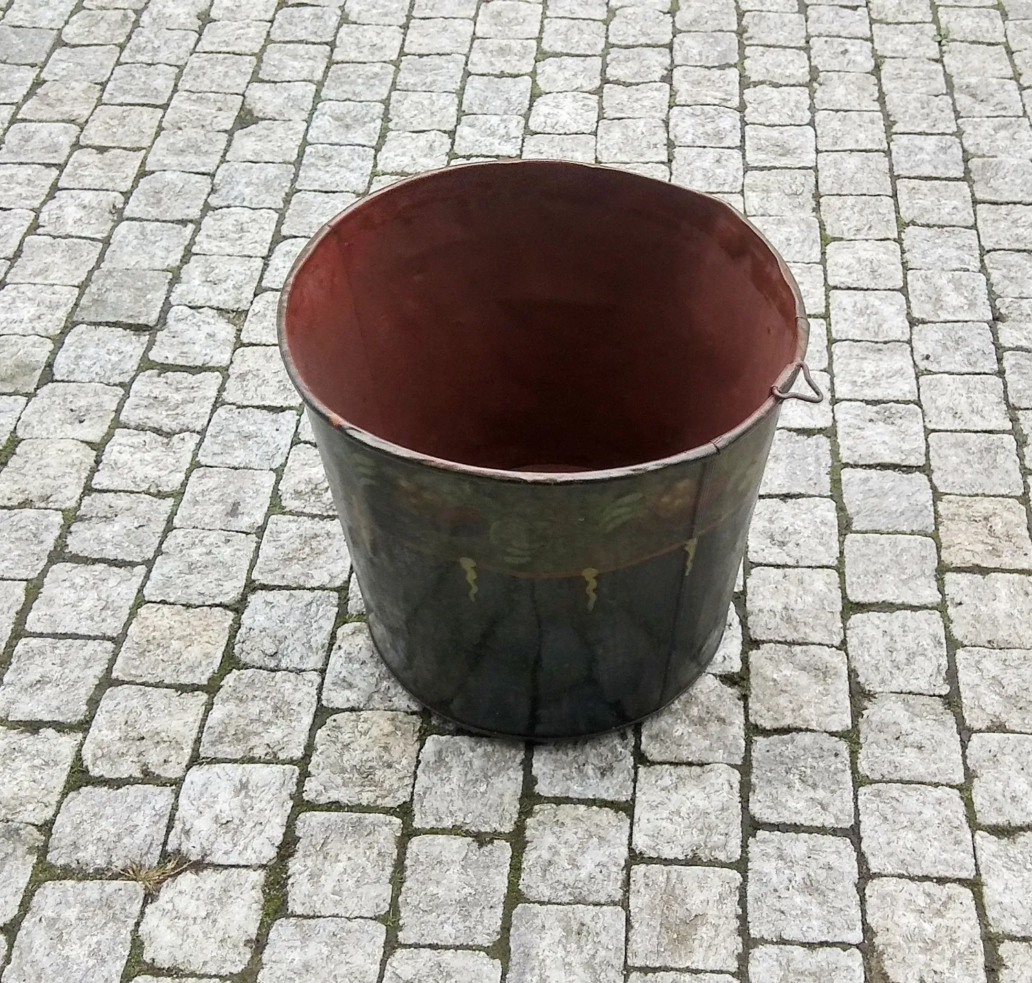 Starý malovaný květináč d.p. kovový - 3