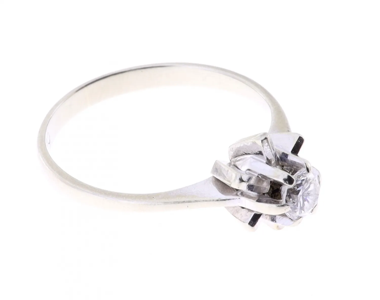 Zlaty prsten, briliant cca 0,10 ct