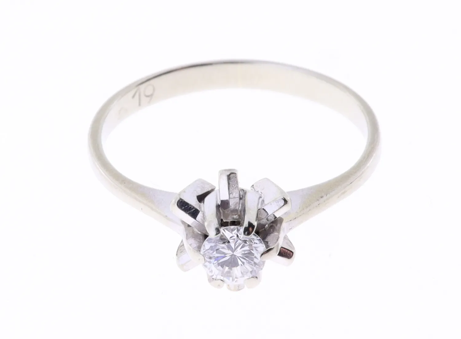 Zlaty prsten, briliant cca 0,10 ct - 2