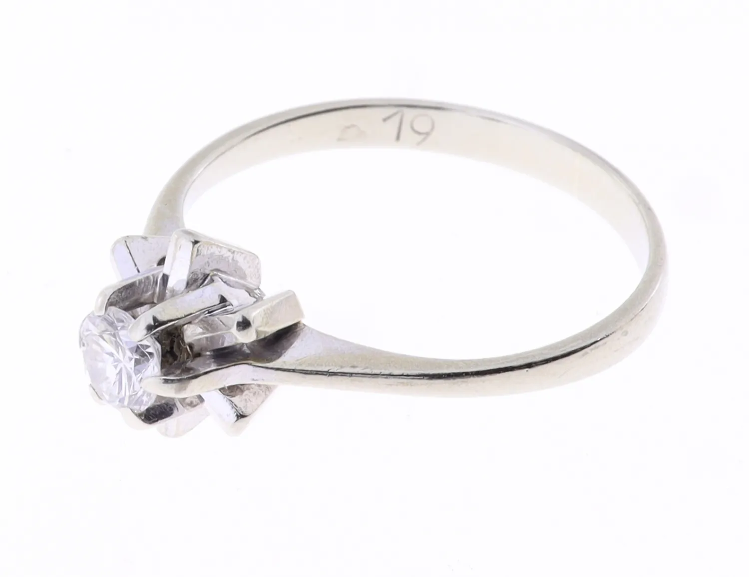 Zlaty prsten, briliant cca 0,10 ct - 3