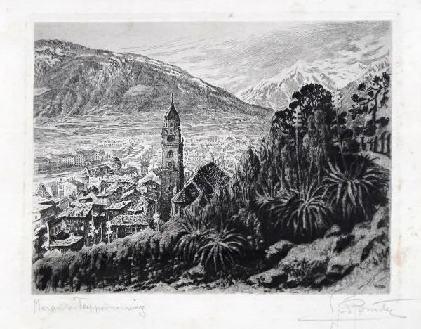 Pohled na město Merano z Tappeinerwegu - 6