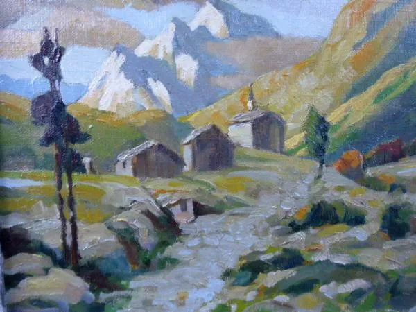 Horská krajina s kostelíkem - 4