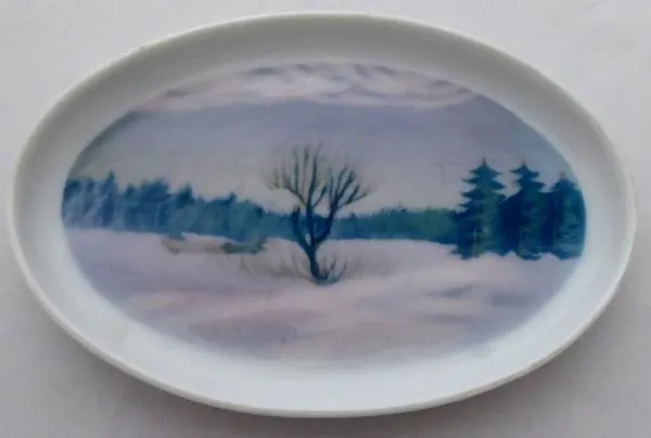Oválná malá mistička se zimní krajinou – Rosenthal - 1