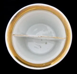 Starožitný porcelánový pohárek s přihrádkou - 4