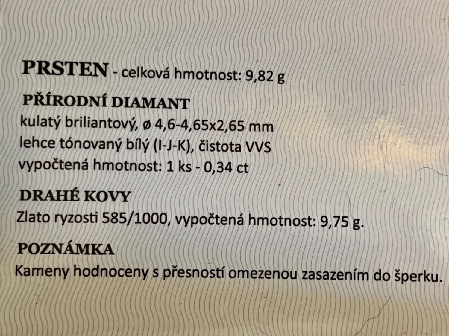 Pánský prsten s briliantem VVS s certifikátem - 6