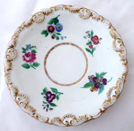 Šest podšálků, barevné kytičky, biedermeier – Loket - 4