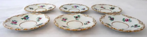 Šest podšálků, barevné kytičky, biedermeier – Loket - 5