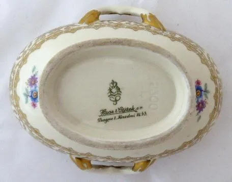 Porcelánový sauciere s kytičkami – Slavkov - 3