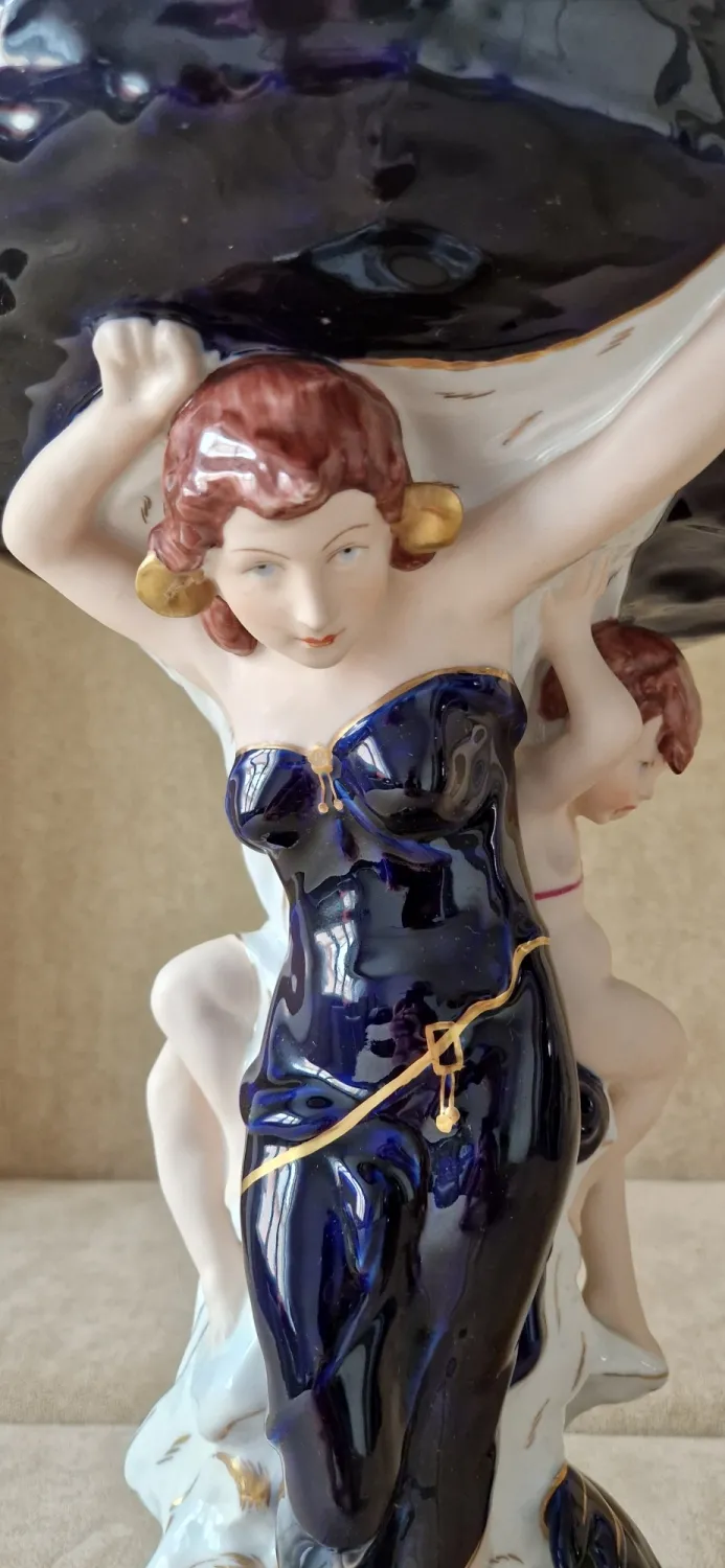 Figurální porcelán – Mísa na podstavci - 5