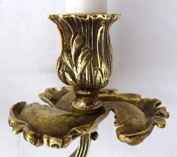 Nástěnné rokokové bronzové svítidlo - 2