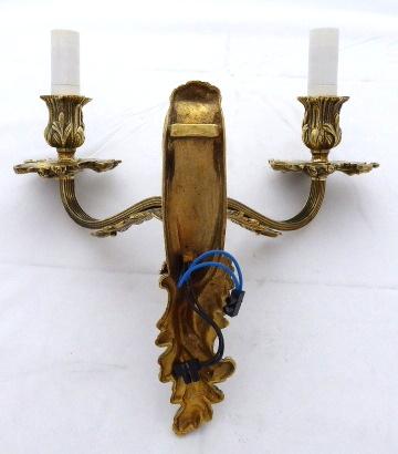 Nástěnné rokokové bronzové svítidlo - 3