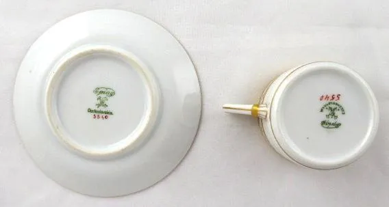 Secesní moka šálek, zlacený věneček – Epiag - 3